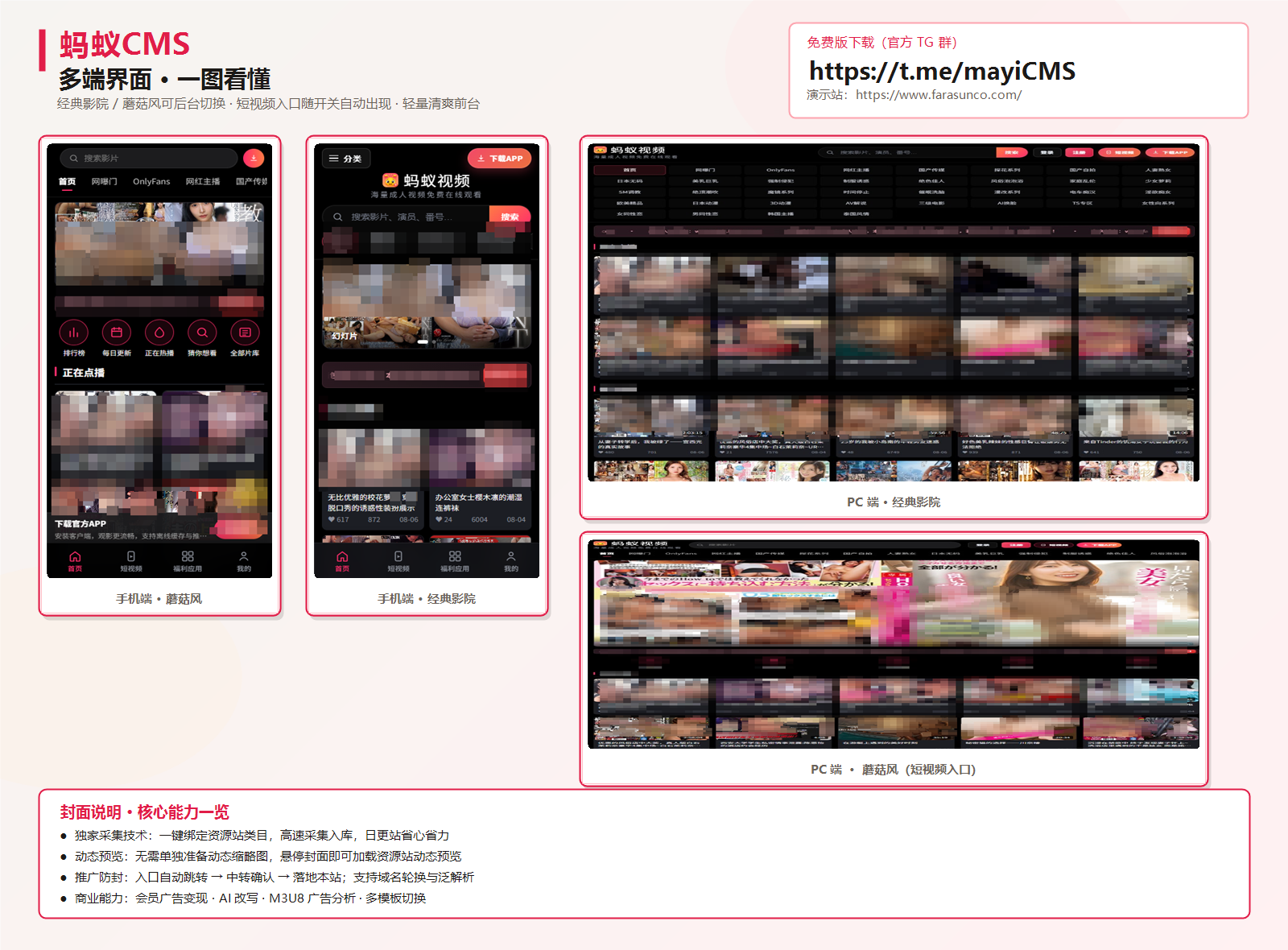 蚂蚁CMS 多端界面封面